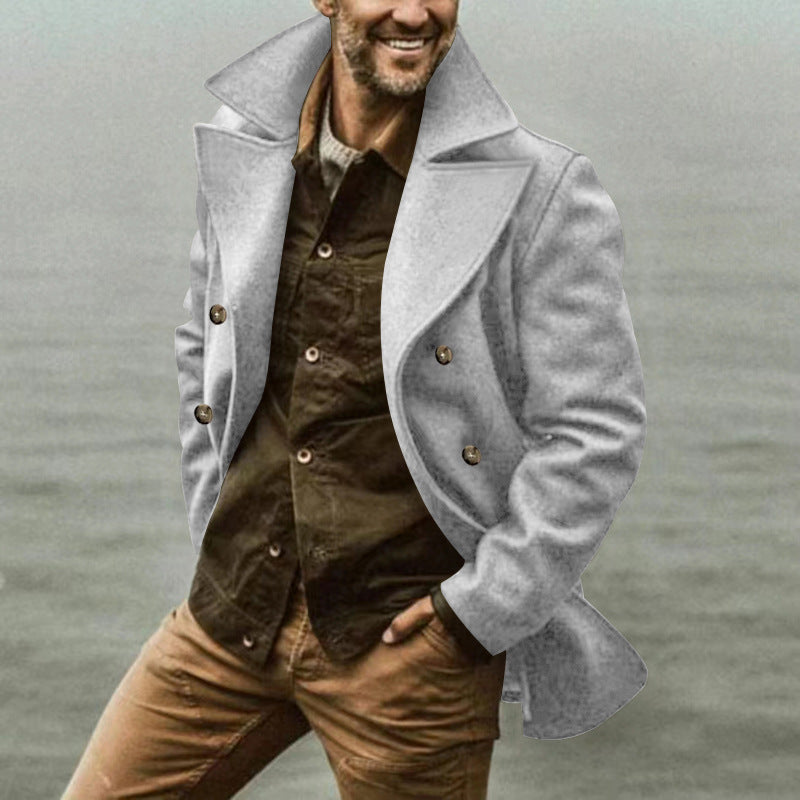 Herren Elegante Wool Peacoat ModeGeist