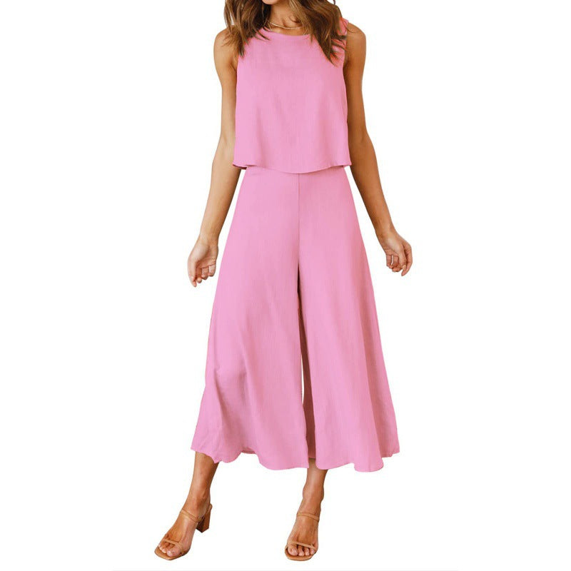 Damen Jumpsuit mit fließendem Schnitt und weitem Bein ModeGeist
