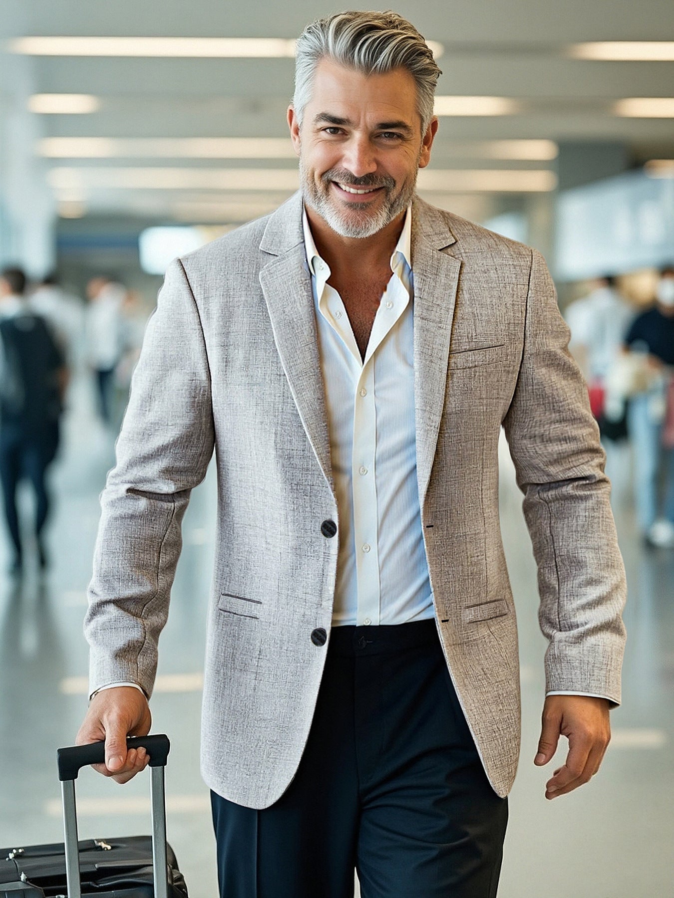 Herren eleganter, strukturierter Blazer mit modernem Schnitt ModeGeist