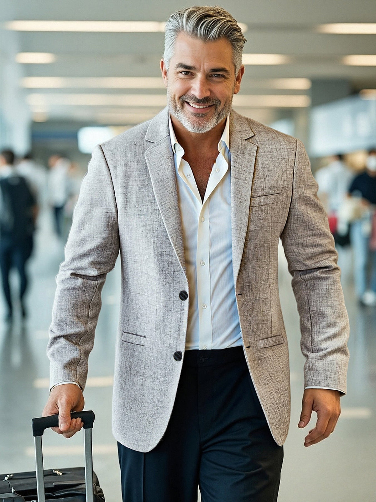 Herren eleganter, strukturierter Blazer mit modernem Schnitt ModeGeist