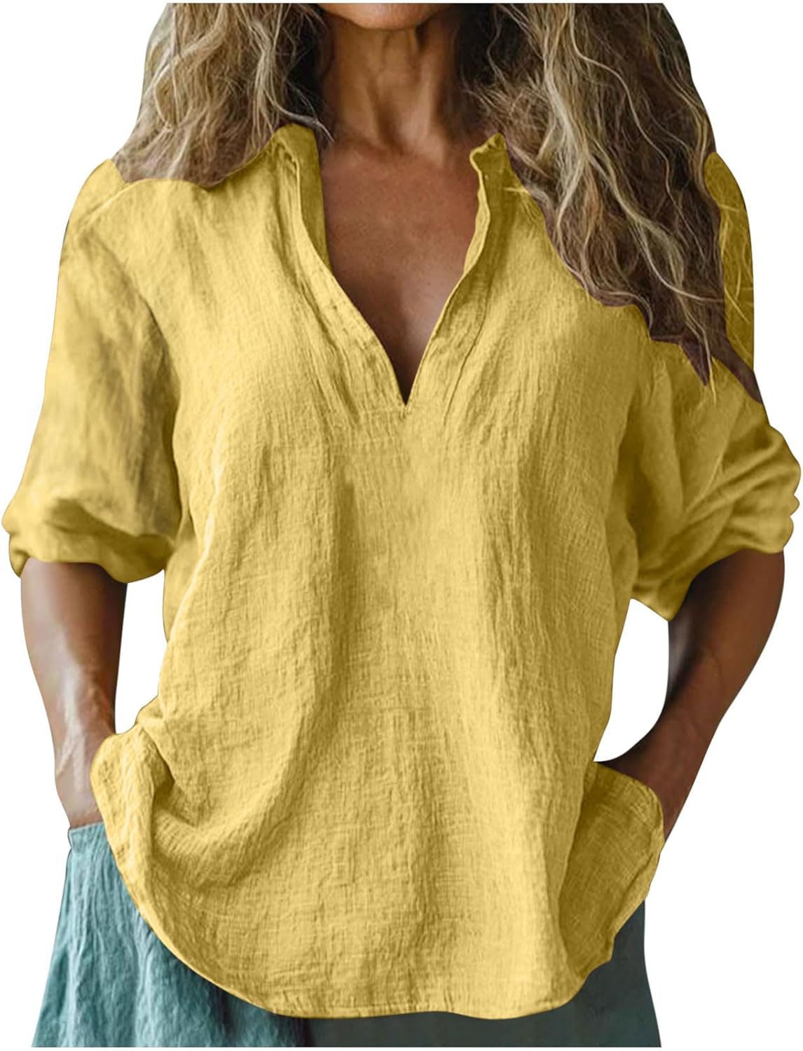 Damen lässige Leinenbluse ModeGeist