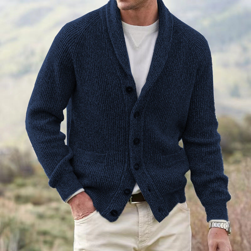Herren Strickjacke mit trendigem Grobstrickmuster und praktischen Taschen ModeGeist