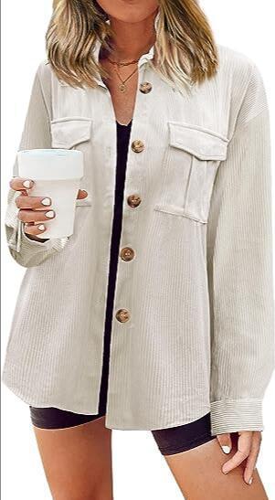 Damen Cordhemdjacke mit doppelter Brusttasche ModeGeist