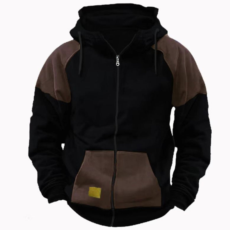Herren sportliche Kapuzenjacke mit modischen Kontrastdetails ModeGeist
