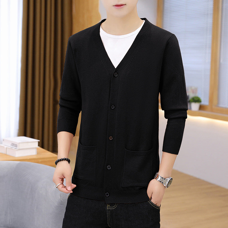 Herren eleganter leichter Strickcardigan mit Taschen ModeGeist