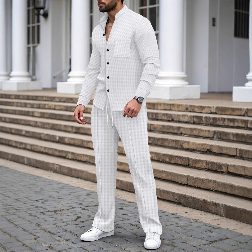 Herren elegante Karohose mit passendem Hemd ModeGeist