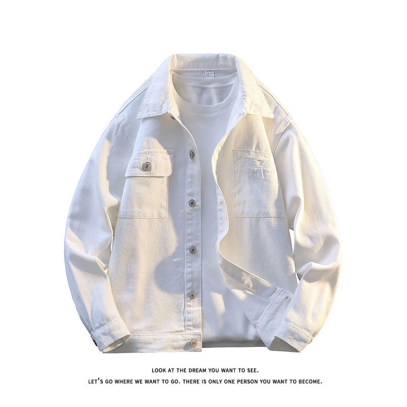 Herren lässige Jacke mit zwei Brusttaschen und sanfter Textur ModeGeist