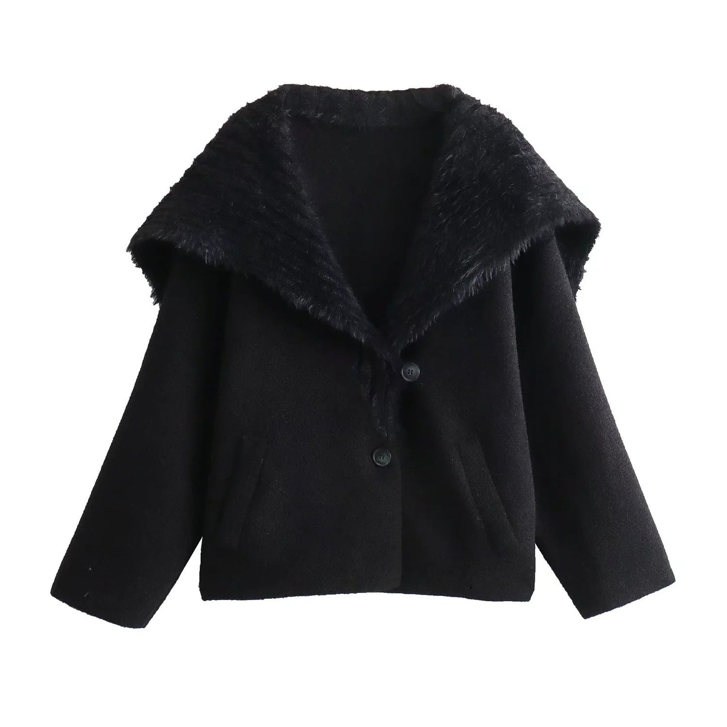 Damen Kuschelige Fleecejacke mit breitem Kragen ModeGeist