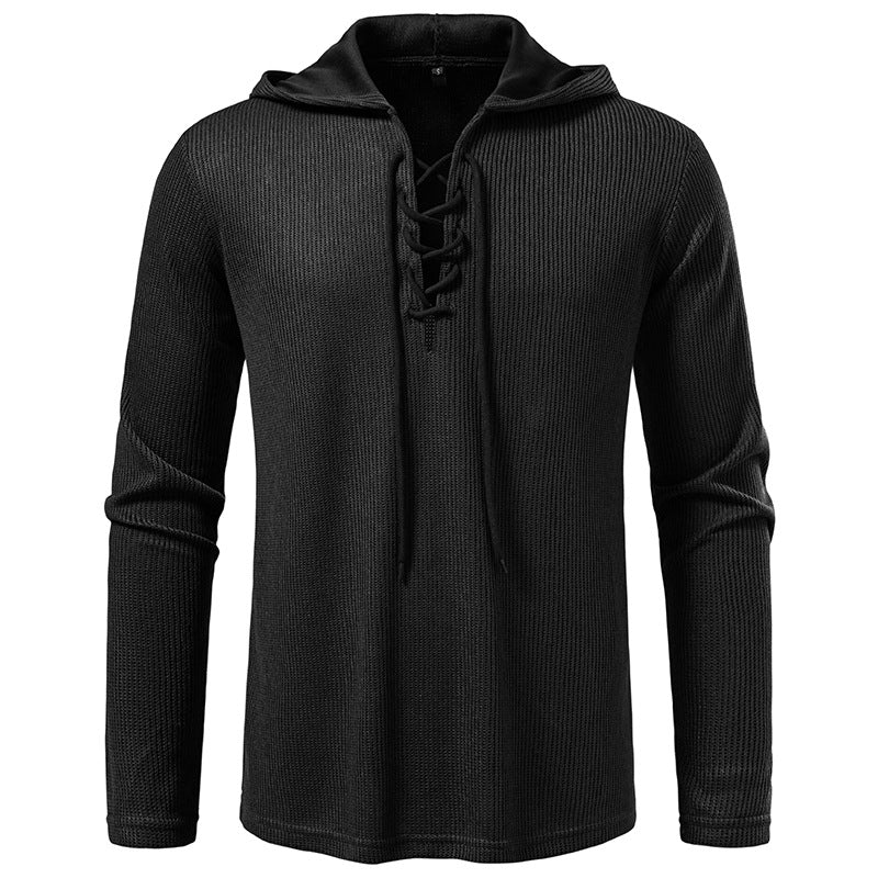 Herren Kapuzenpullover mit innovativer Schnürung und strukturiertem Design ModeGeist