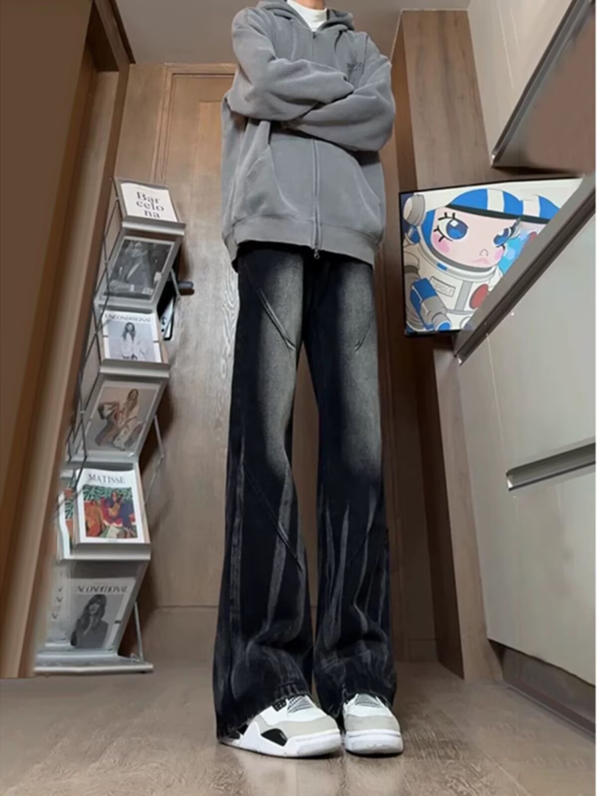 Herren lässige baggy Jeans im used Look ModeGeist