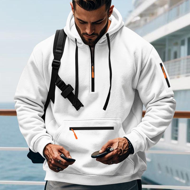 Herren sportlicher Hoodie mit praktischen Reißverschlusstaschen ModeGeist