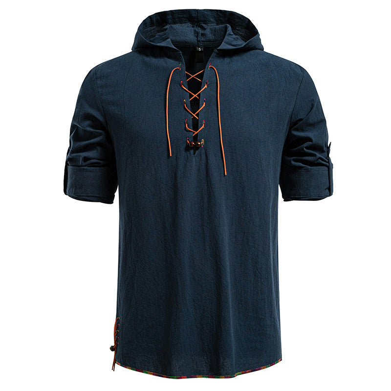 Herren Kaptuzenbluse mit einzigartigem Schnürdesign ModeGeist