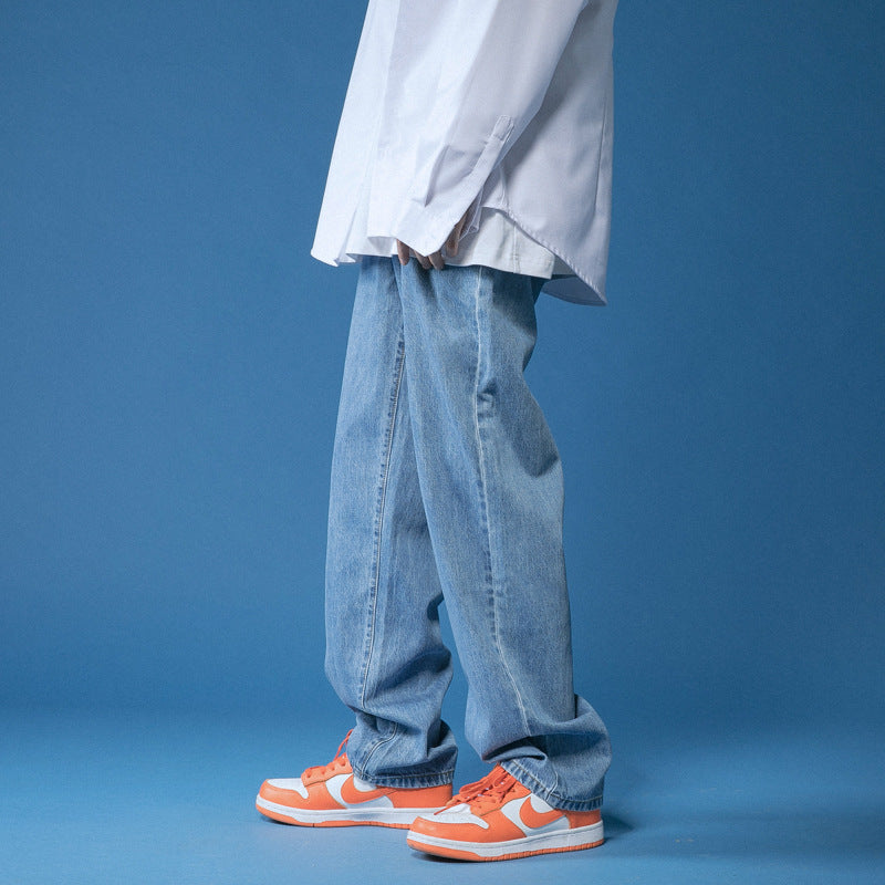 Herren lockere Denim-Jeans im Vintage-Stil mit hoher Taille ModeGeist