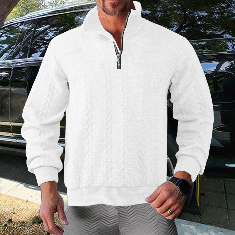 Herren Zip-Pullover mit strukturiertem Design ModeGeist