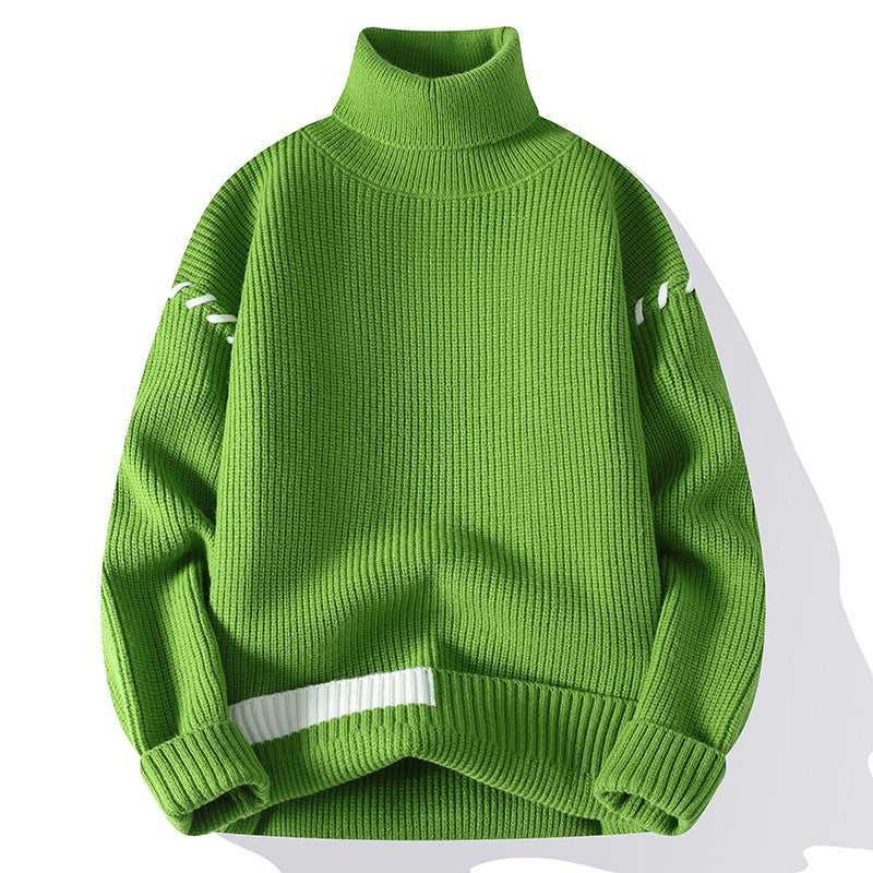 Damen Grober Rollkragenpullover mit dekorativen Ärmeldetails ModeGeist