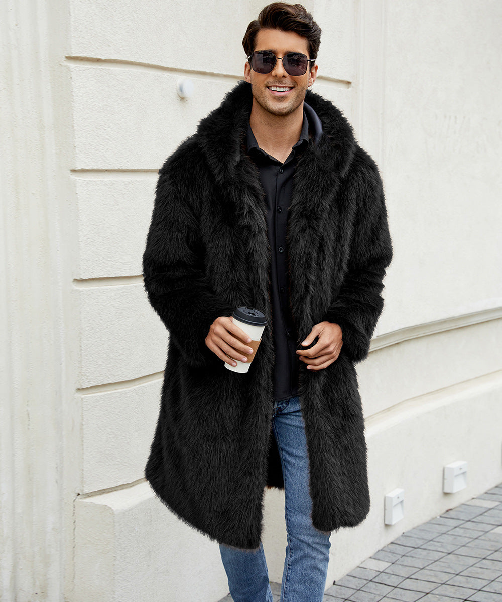 Herren Elegant gefütterter Mantel mit Kapuze ModeGeist