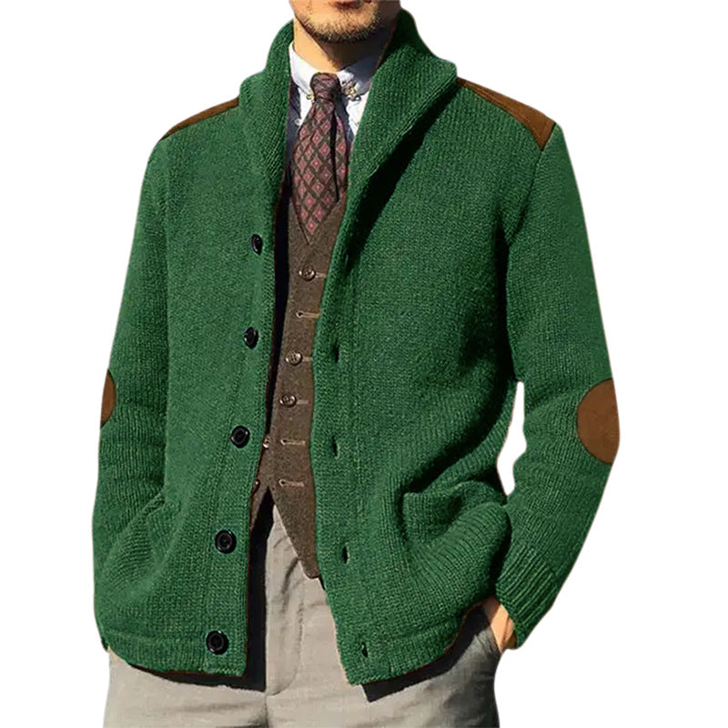 Herren Strickjacke mit klassischem Schalkragen und eleganten details ModeGeist