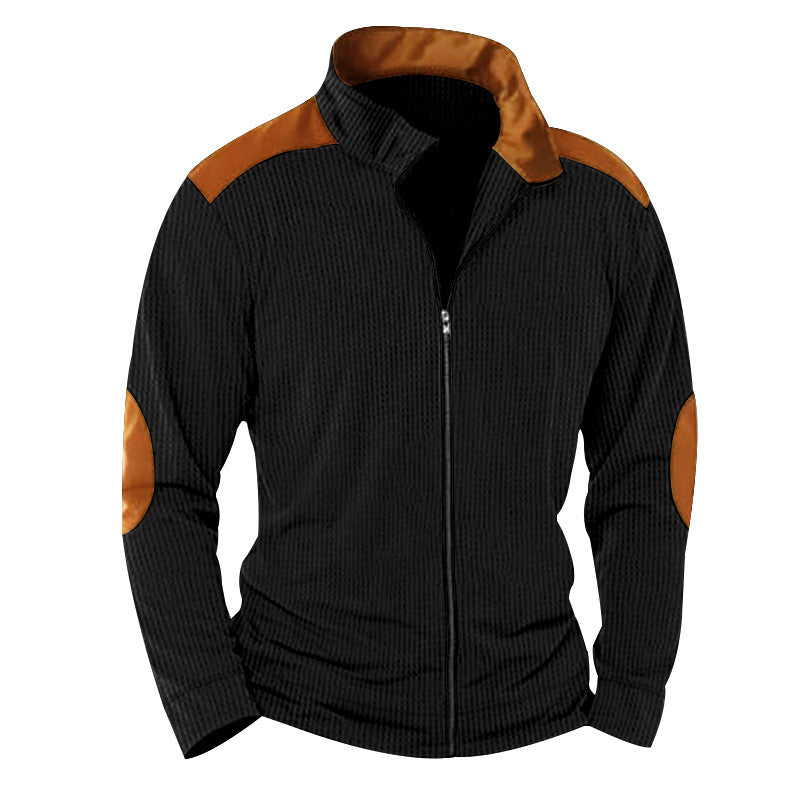 Herren Steppjacke mit hohem Kragen applikationen ModeGeist
