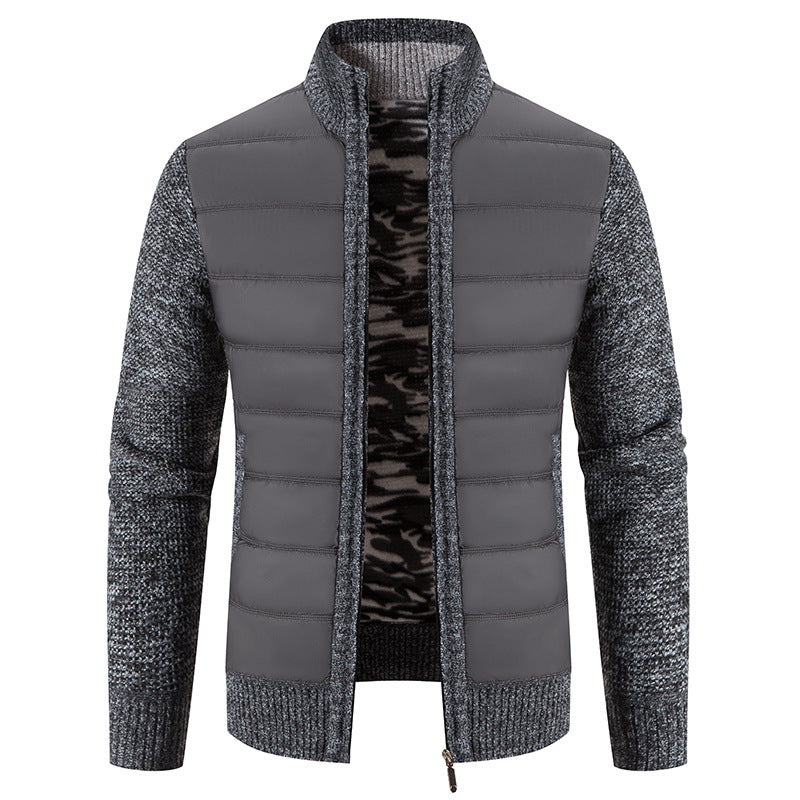 Herren gesteppte Jacke mit modischem Strickarm ModeGeist