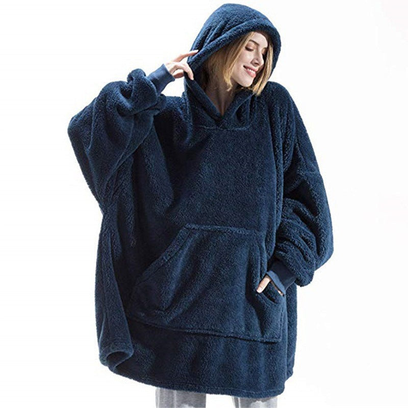 Damen oversize Fleece-Hoodie mit Kängurutasche und Kapuze ModeGeist