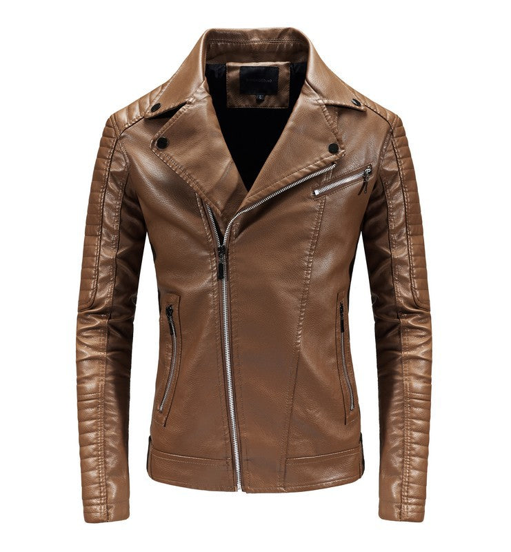 Herren stilvolle Bikerjacke aus Kunstleder ModeGeist