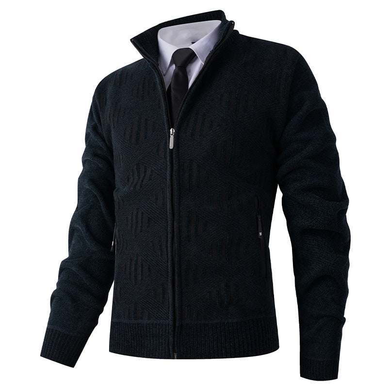 Herren Strickjacke mit strukturiertem Design und modernem Reißverschluss ModeGeist