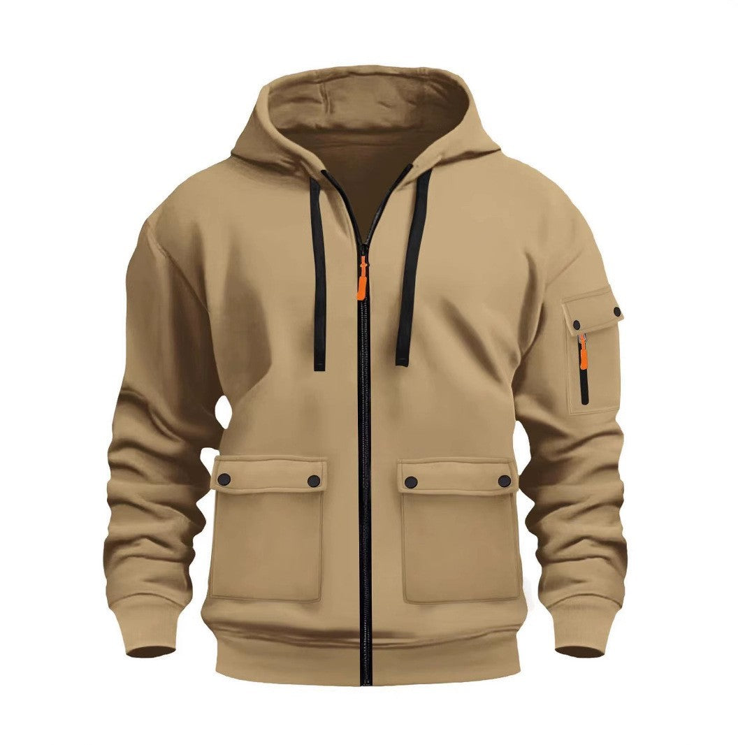 Herren funktionale Kapuzenjacke mit mehreren Taschen ModeGeist