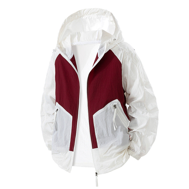 Damen leichte Windbreaker-Jacke mit verstellbarem Kapuzenkragen und atmungsaktiven Eigenschaften ModeGeist