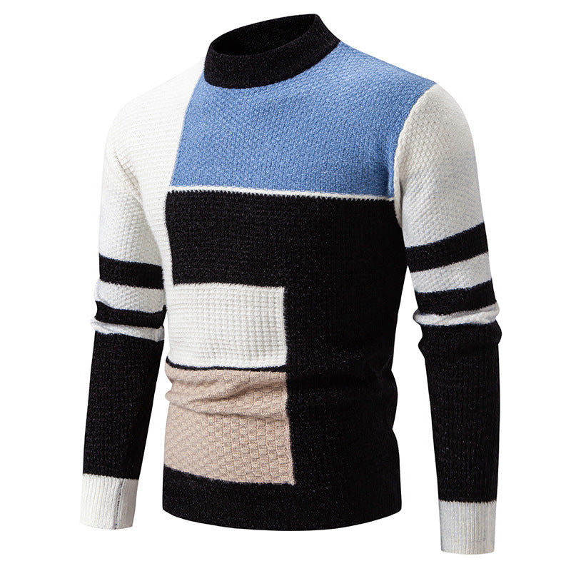 Herren modischer Pullover mit strukturiertem Farbblockdesign ModeGeist
