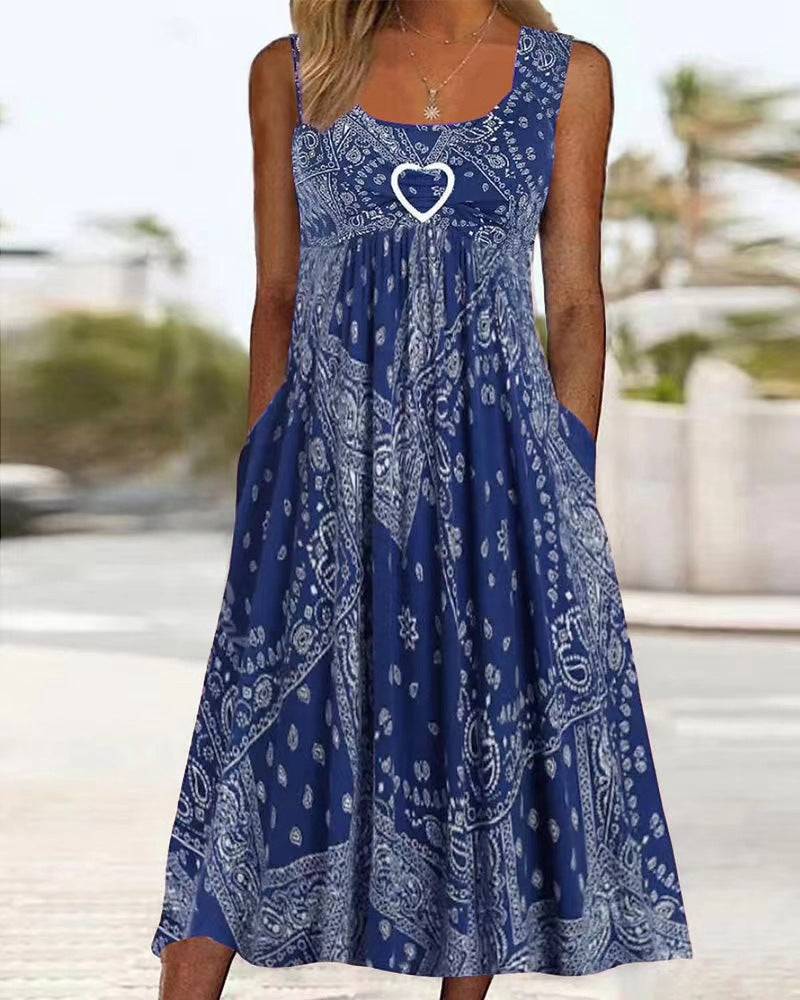 Boho Maxi Dress for Women with Playful Heart Detail by MODEGEIST