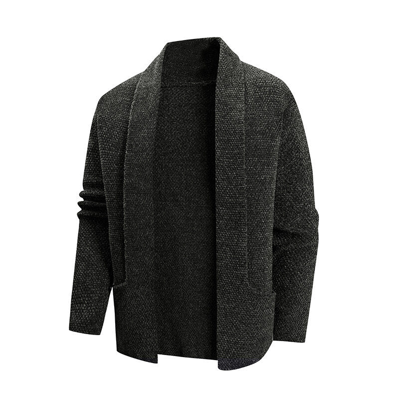 Damen Elegante Strickjacke mit schickem Revers und Taschen ModeGeist