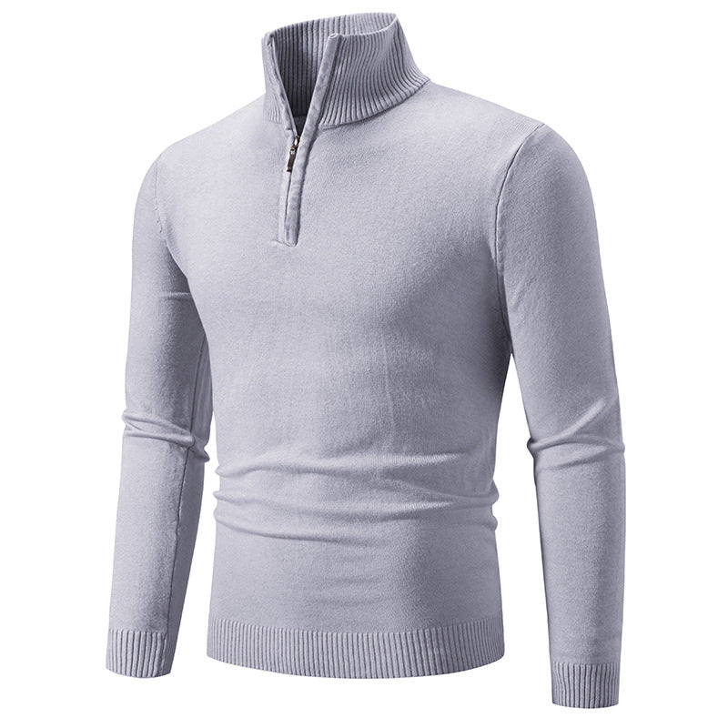 Herren Strickpullover mit modernem Stehkragen und praktischem Zipper ModeGeist