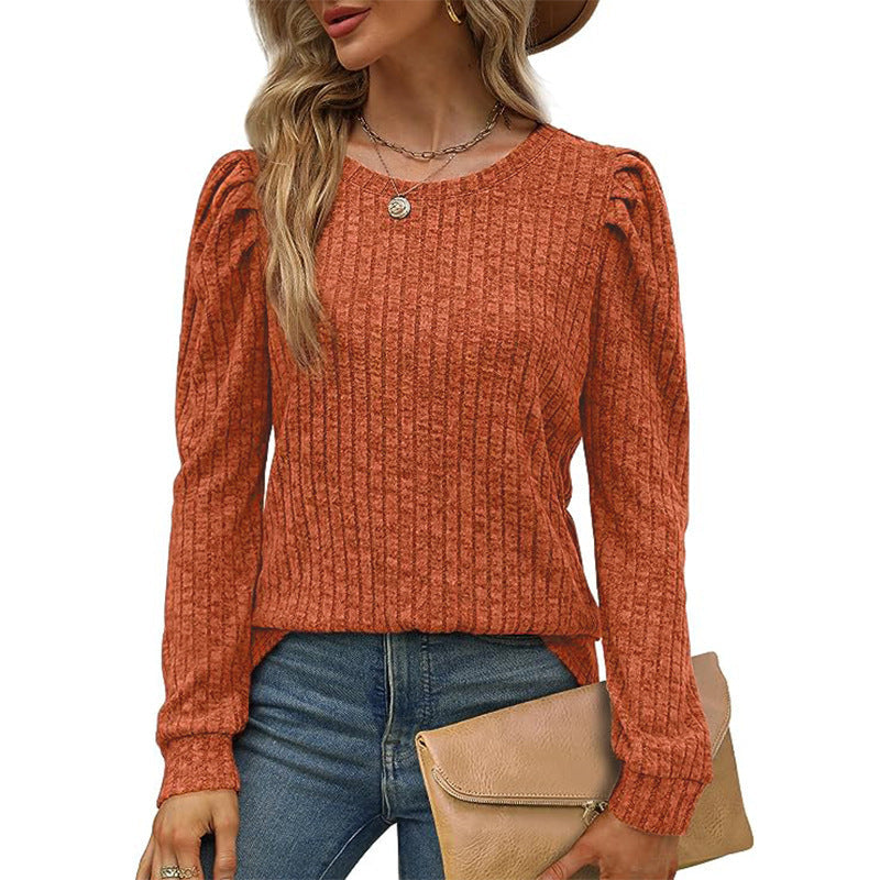Damen stilvolles Pullover mit gerafften Ärmeln ModeGeist