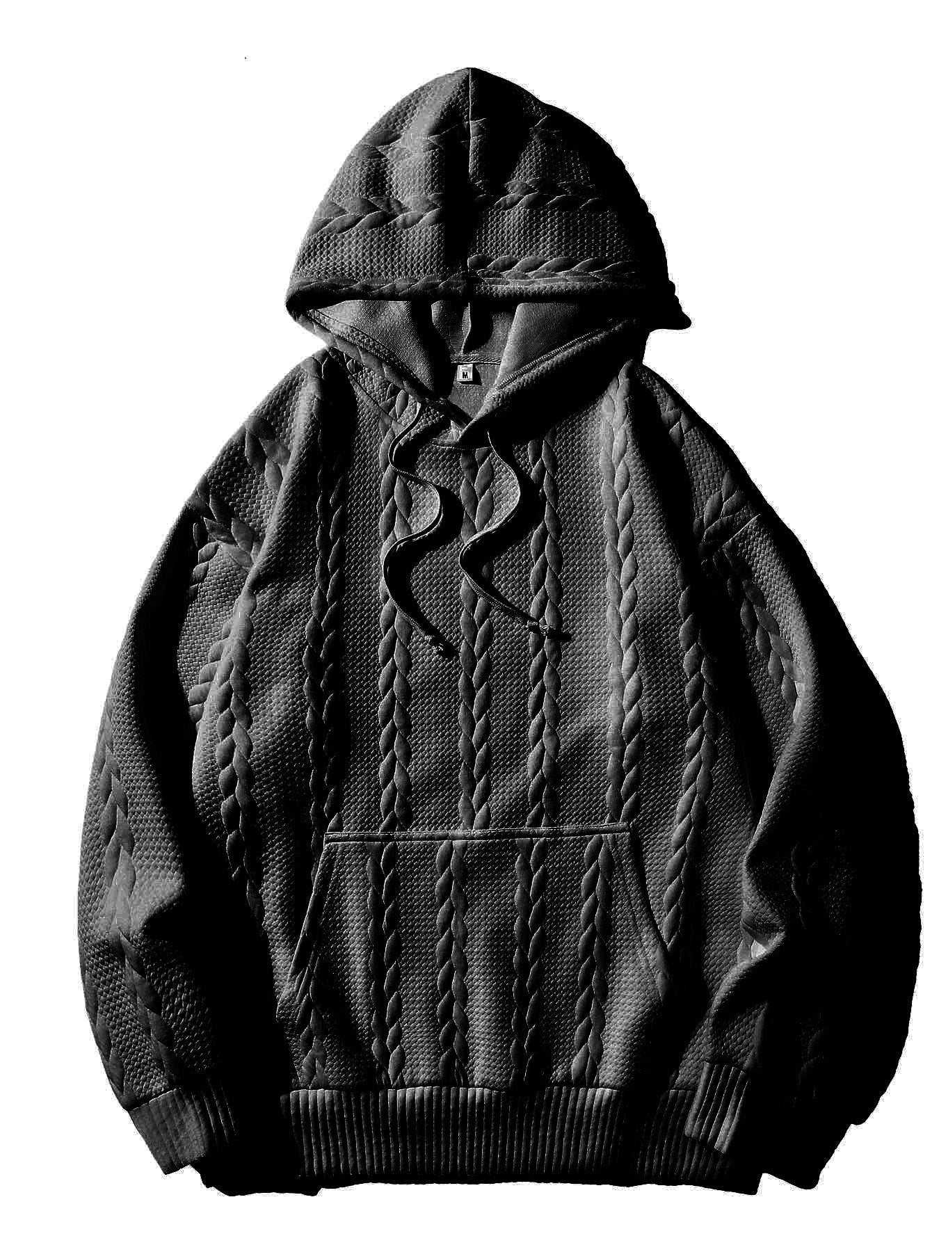 Herren Kapuzenpullover mit strukturiertem Muster ModeGeist