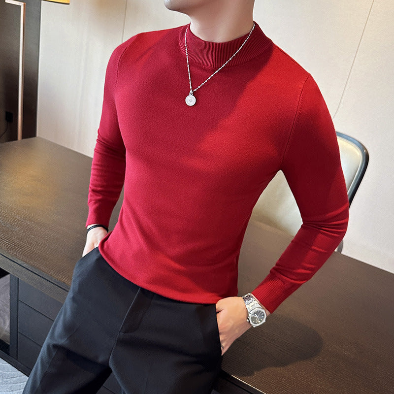 Herren modischer Pullover mit hohem Kragen und eleganter Passform ModeGeist