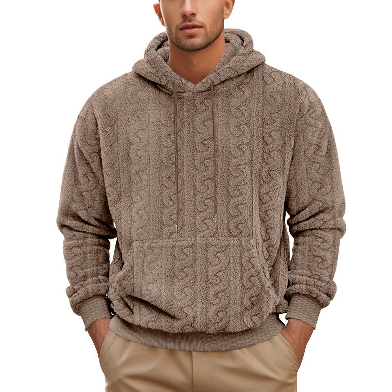 Herren gemütlicher Fleece Hoodie mit Kapuze und Kängurutasche ModeGeist