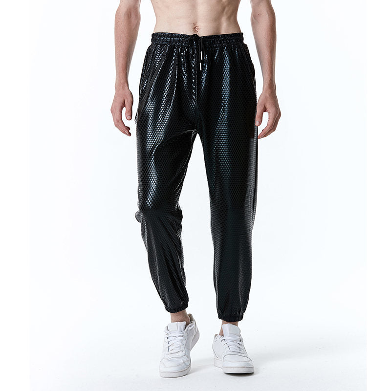 Herren futuristische Mesh-Hose im angesagten Metallic-Look ModeGeist