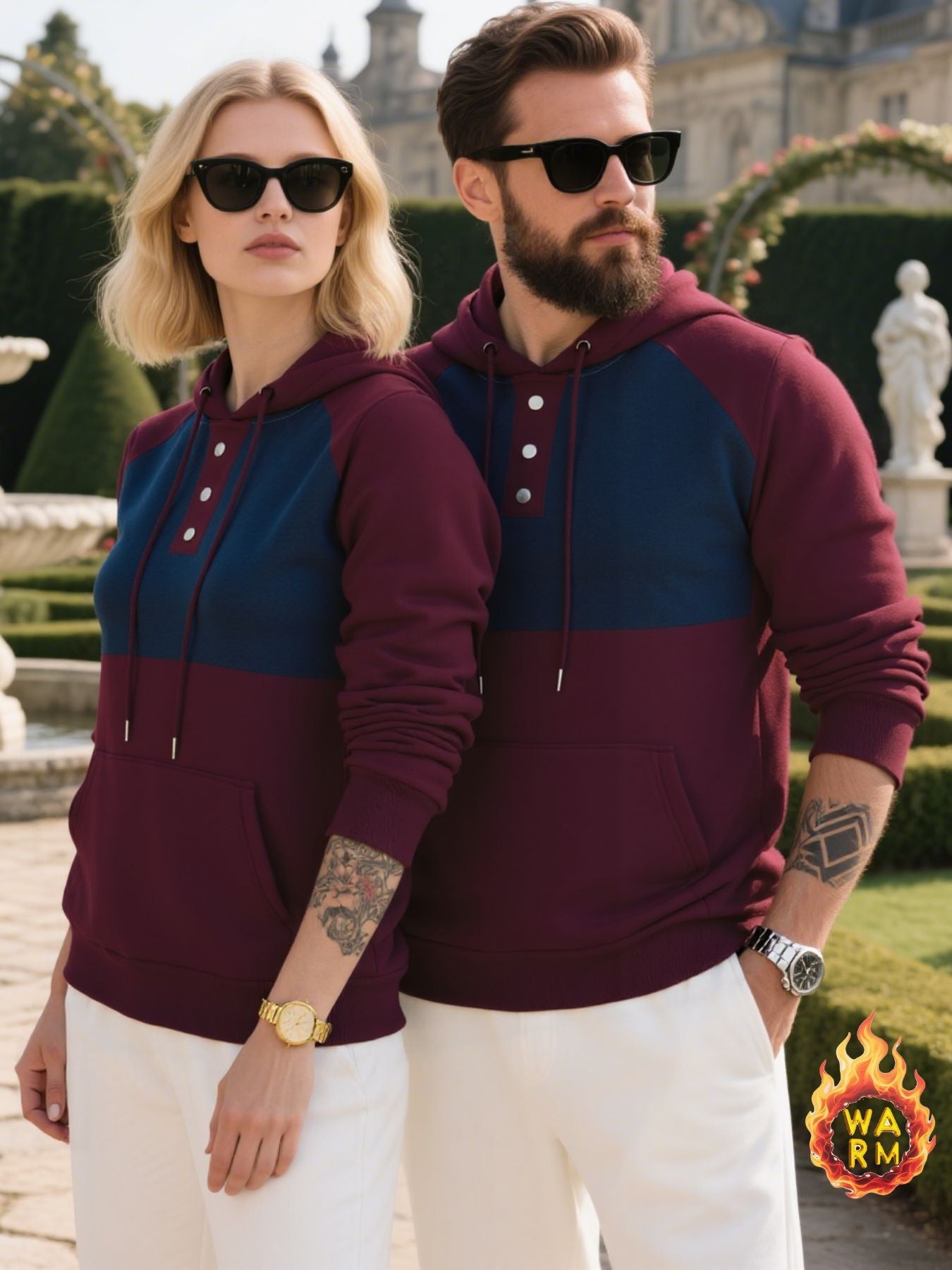 Herren Hoodie mit Knopfleiste und sportlichem Design ModeGeist