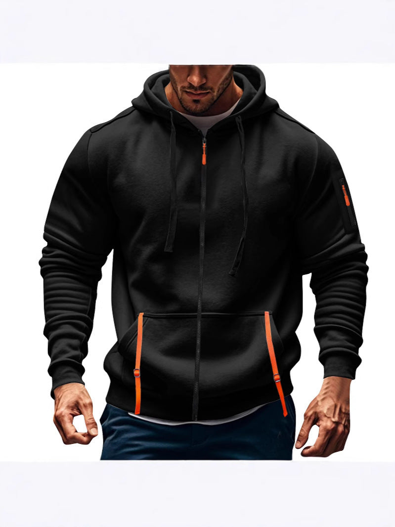 Herren sportliche Kapuzenjacke mit praktischen Reißverschlusstaschen ModeGeist