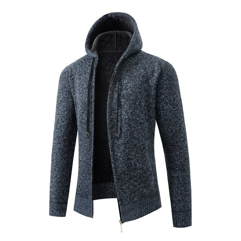 Herren gefütterte Strickjacke mit Kapuze ModeGeist