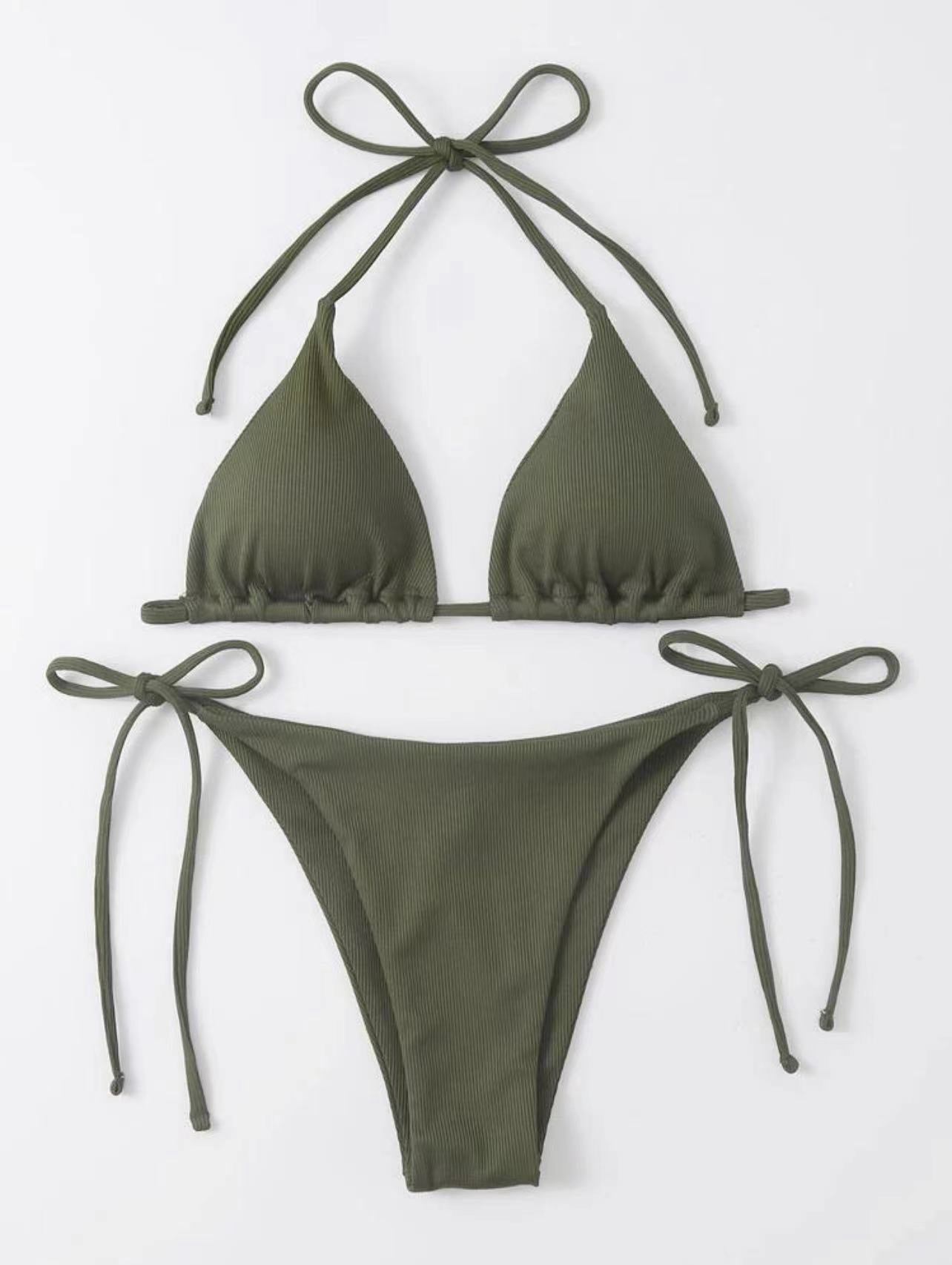 Bikini-Set mit Dreieck-Oberteilen, verstellbaren Trägern und feuchtigkeitsableitendem Material von MODEGEIST