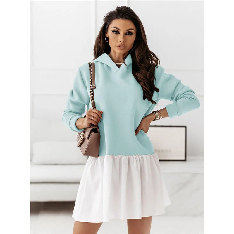 Damen lässiges Sweatkleid mit Kapuze ModeGeist