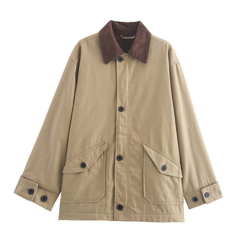 Damen Oversized Utility-Jacke mit weitem Schnitt und praktischen Taschen ModeGeist