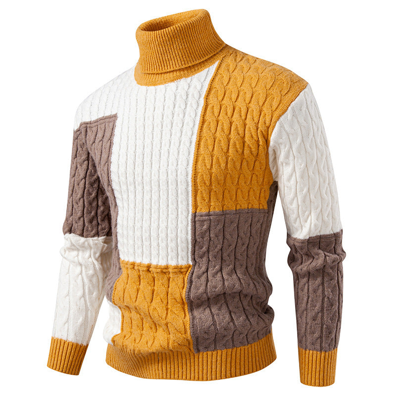 Herren hochwertiger Strickpullover mit modernem Farbblockdesign ModeGeist