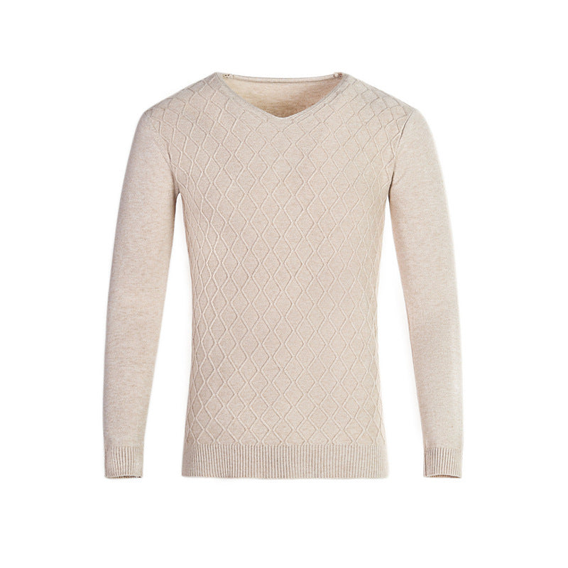 Herren V-Ausschnitt Pullover mit Strukturmuster ModeGeist