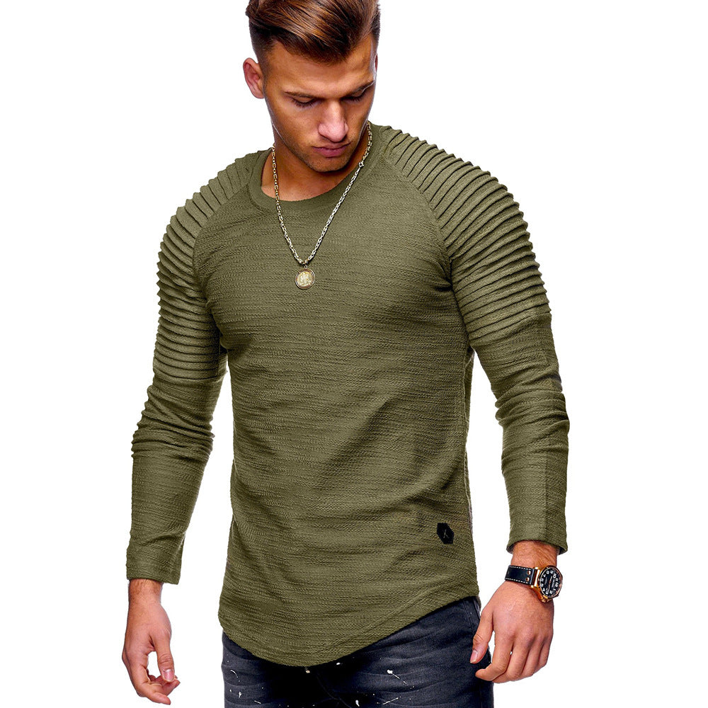 Herren Langarmshirt mit strukturierter Oberfläche und Raglanärmeln ModeGeist