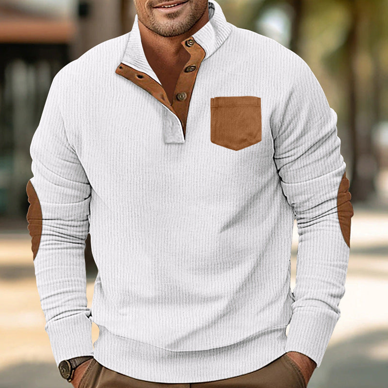 Herren Komfortabler Pullover mit Stehkragen und Kontrastdetails ModeGeist