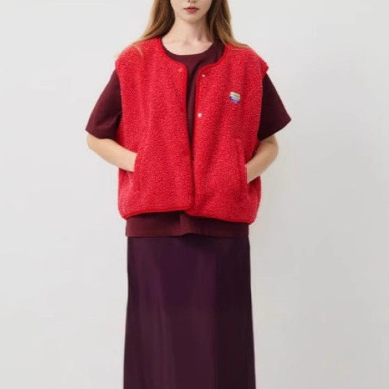 Damen modische Weste mit Fleece-Futter und praktischen Taschen ModeGeist