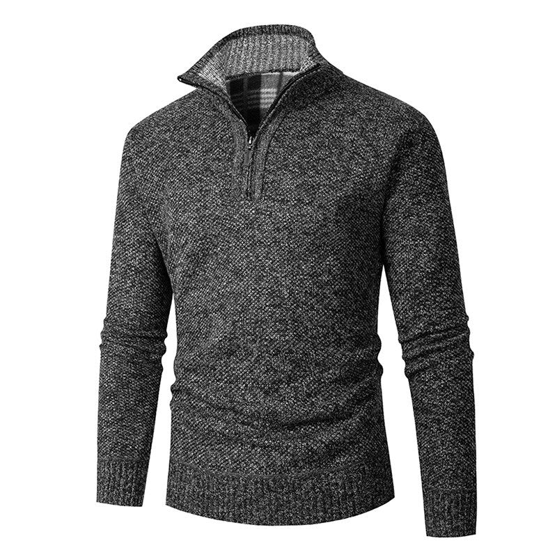 Herren Pullover mit hohem Kragen und praktischem Reißverschluss ModeGeist