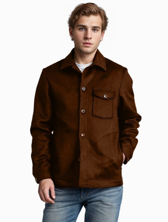 Herren elegante Bouclejacke mit praktischen Taschen ModeGeist